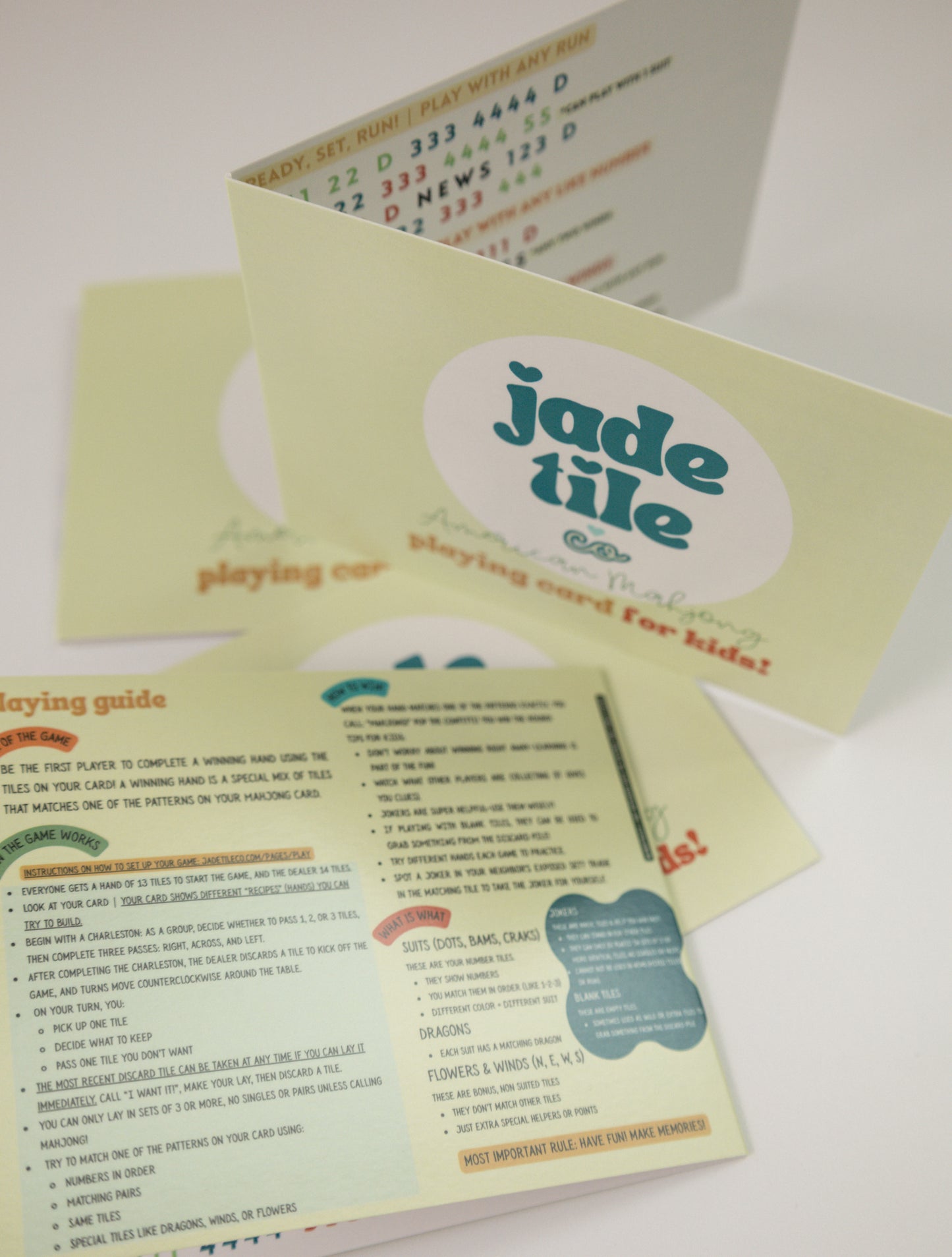 Kids Mahjong Cards - Pack of 4